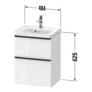 Duravit Waschtischunterschrank D-Neo 48,4x37,2x62,5cm, 1 Kast, ES geb/Bas ma-3