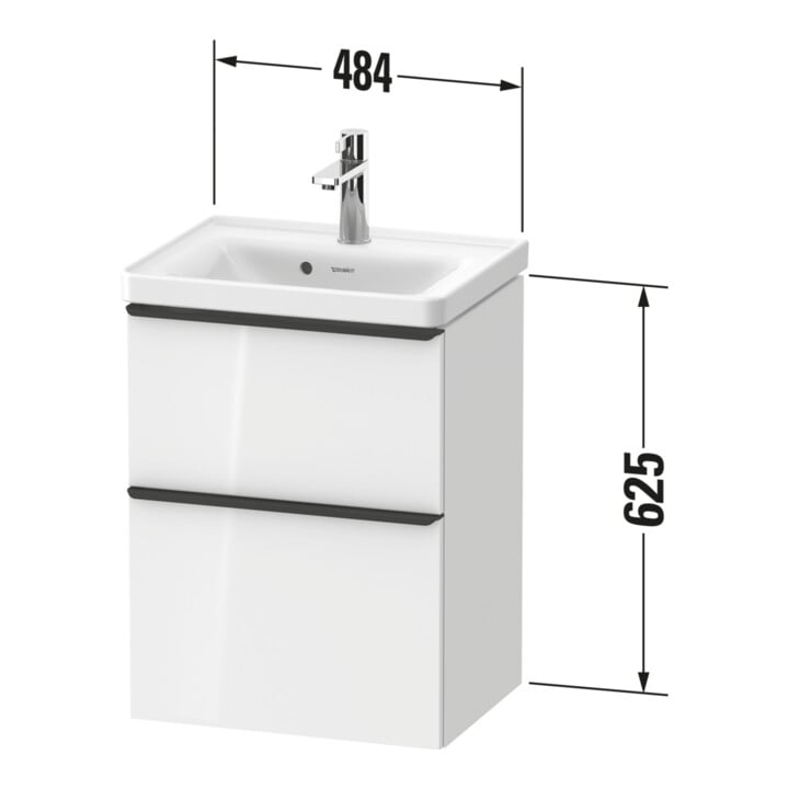 Duravit Waschtischunterschrank D-Neo 48,4x37,2x62,5cm, 1 Schubk., ch/Bas matt