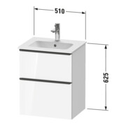 Duravit Waschtischunterschrank D-Neo 51x40,2cm, 1 Kast, 1 A, wd, chr/Eiche sw-4