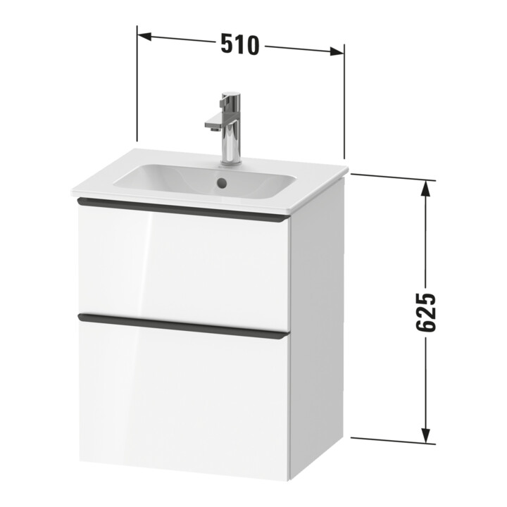 Duravit Waschtischunterschrank D-Neo 51x40,2cm, 1 Kast, 1 A, wd, chr/Eiche sw