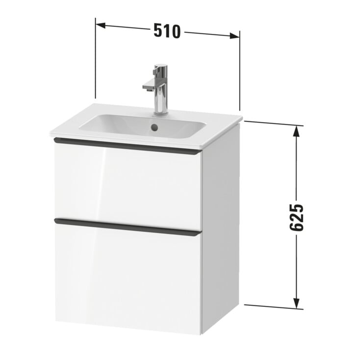 Duravit Waschtischunterschrank D-Neo 51x40,2cm, 1 Kast, 1 A, wd, chr/Grap ma