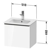 Duravit Waschtischunterschrank D-Neo 51x40,2x44cm, 1 A, wandhängend, chr/Eiche Nat-4