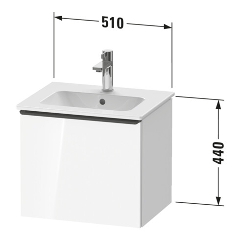 Duravit Waschtischunterschrank D-Neo 51x40,2x44cm, 1 A, wd, bron geb/Eiche sw