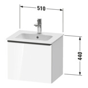 Duravit Waschtischunterschrank D-Neo 51x40,2x44cm, 1 A, wd, ES geb/Eiche sw-4