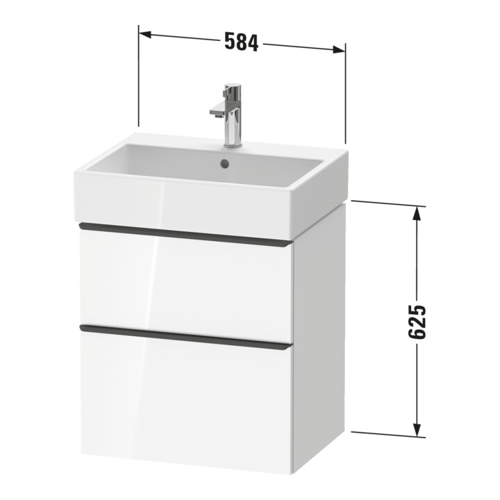 Duravit Waschtischunterschrank D-Neo 58,4x44,2cm, b geb/Gra m, 1 Kast, 1 A