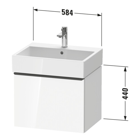Duravit Waschtischunterschrank D-Neo 58,4x44,2cm, b geb/Nu N, 1 Ausz., wandhängend