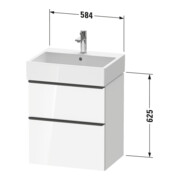 Duravit Waschtischunterschrank D-Neo 58,4x44,2cm, g pol/gra m, 1 Kast, 1 A-5