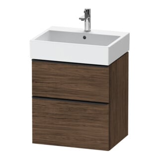 Duravit Waschtischunterschrank D-Neo 58,4x44,2cm, sw/Nuss d, 1 Kast, 1 Ausz.