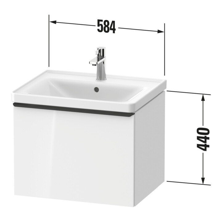 Duravit Waschtischunterschrank D-Neo 58,4x45,2x44cm, 1 A, wandhängend, ch/Bas ma
