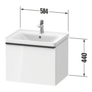 Duravit Waschtischunterschrank D-Neo 58,4x45,2x44cm, 1 A, wd, chr/Nussb Nat-4