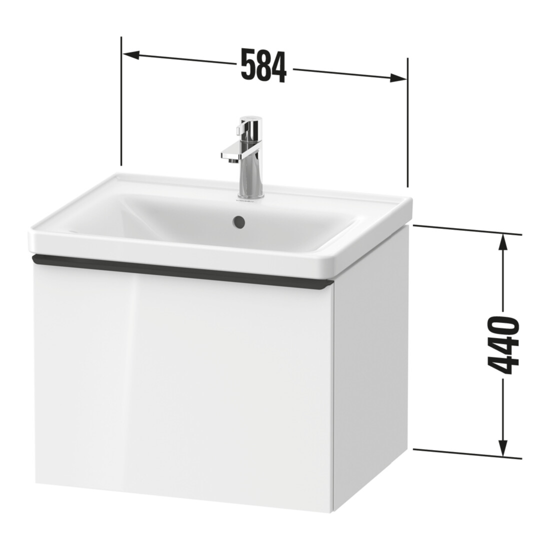 Duravit Waschtischunterschrank D-Neo 58,4x45,2x44cm, 1 A, wd, ES geb/Ei marm.