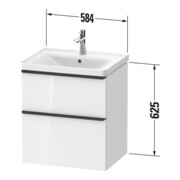 Duravit Waschtischunterschrank D-Neo 58,4x45,2x62,5cm, 1 Kast, b geb/Eiche sw-5