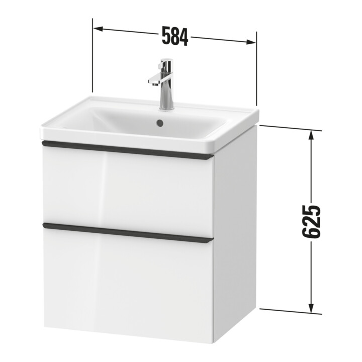 Duravit Waschtischunterschrank D-Neo 58,4x45,2x62,5cm, 1 Kast, b geb/Eiche sw