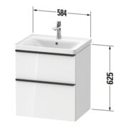 Duravit Waschtischunterschrank D-Neo 58,4x45,2x62,5cm, 1 Kast, b geb/Gra ma-5