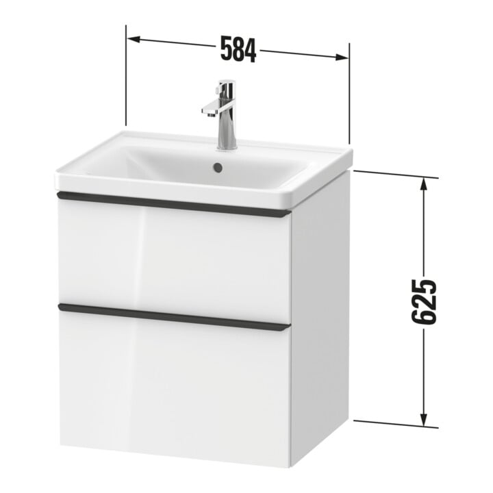 Duravit Waschtischunterschrank D-Neo 58,4x45,2x62,5cm, 1 Kast, b geb/Gra ma