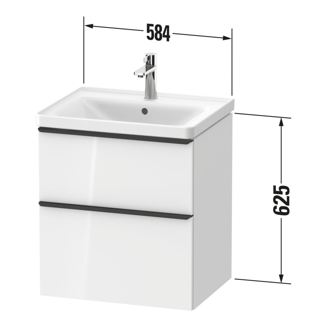 Duravit Waschtischunterschrank D-Neo 58,4x45,2x62,5cm, 1 Kast, b geb/grau ma