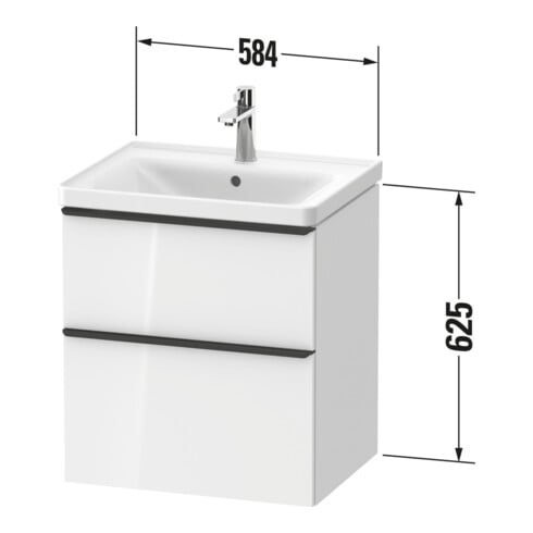 Duravit Waschtischunterschrank D-Neo 58,4x45,2x62,5cm, 1 Schubk., chr/Leinen