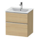 Duravit Waschtischunterschrank D-Neo 61x46,2cm, ch/Ei Nat, 1 Schubk., 1 Ausz.-1