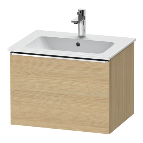 Duravit Waschtischunterschrank D-Neo 61x46,2cm, chr/Eiche Nat, 1 Ausz., wandhängend