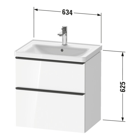 Duravit Waschtischunterschrank D-Neo 63,4x45,2cm, b geb/Gra m, 1 Kast, 1 A