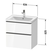 Duravit Waschtischunterschrank D-Neo 63,4x45,2cm, ch/Bas m, 1 Kast, 1 Ausz.-4