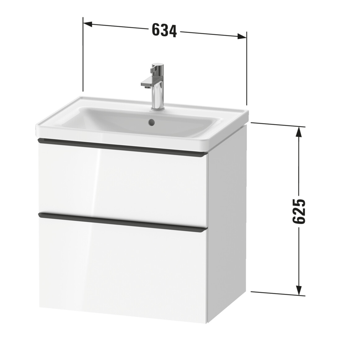 Duravit Waschtischunterschrank D-Neo 63,4x45,2cm, ES geb/Ei s, 1 Kast, 1 A
