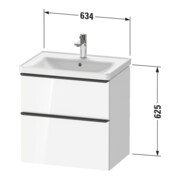 Duravit Waschtischunterschrank D-Neo 63,4x45,2cm, ES geb/Gra m, 1 Kast, 1 A-4