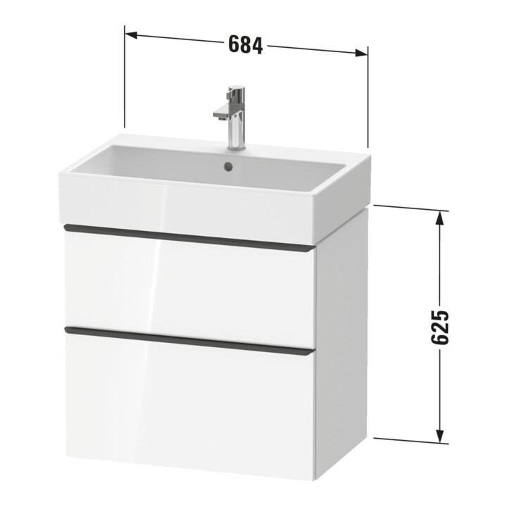 Duravit Waschtischunterschrank D-Neo 68,4x44,2cm, b geb/Bas m, 1 Kast, 1 A