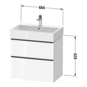 Duravit Waschtischunterschrank D-Neo 68,4x44,2cm, b geb/Nu d, 1 Kast, 1 Ausz.-4