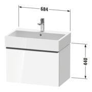 Duravit Waschtischunterschrank D-Neo 68,4x44,2cm, ES geb/Bas m, 1 A, wandhängend-4