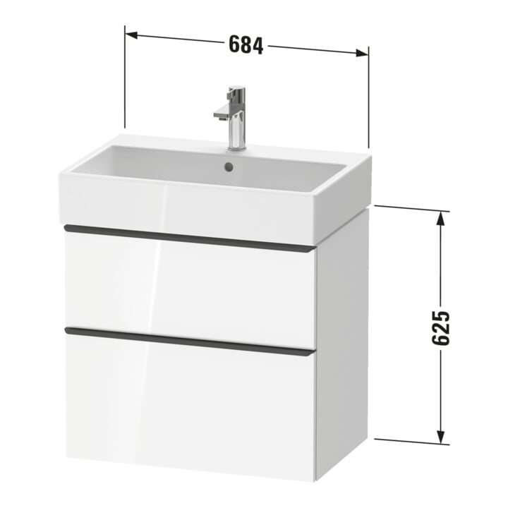 Duravit Waschtischunterschrank D-Neo 68,4x44,2cm, ES geb/Bas m, 1 Kast, 1 A