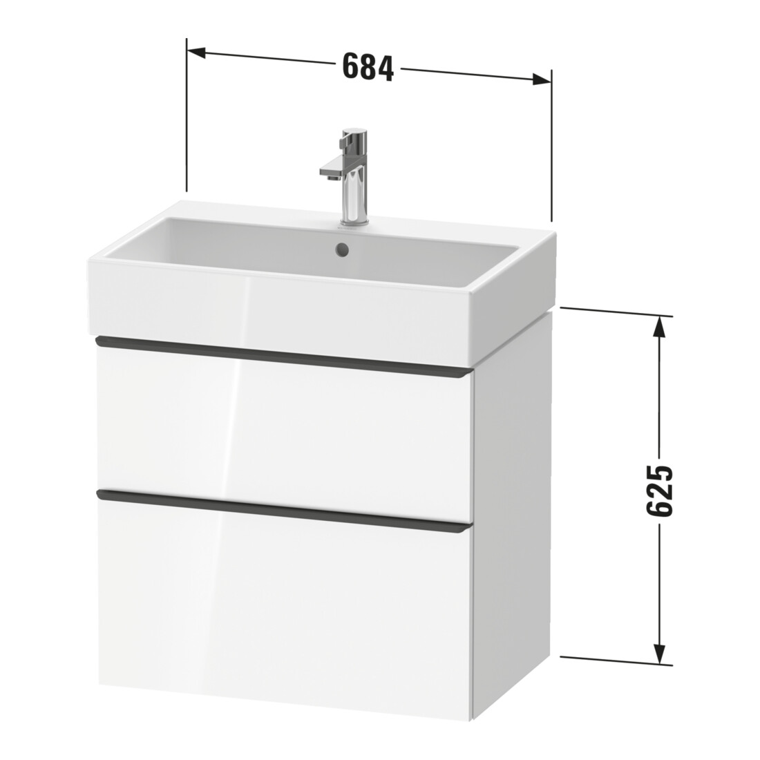 Duravit Waschtischunterschrank D-Neo 68,4x44,2cm, ES geb/Ei ma, 1 Kast, 1 A