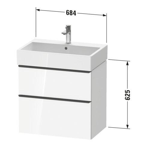 Duravit Waschtischunterschrank D-Neo 68,4x44,2cm, ES geb/Gra m, 1 Kast, 1 A