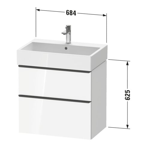 Duravit Waschtischunterschrank D-Neo 68,4x44,2cm, g pol/Bas m, 1 Kast, 1 A
