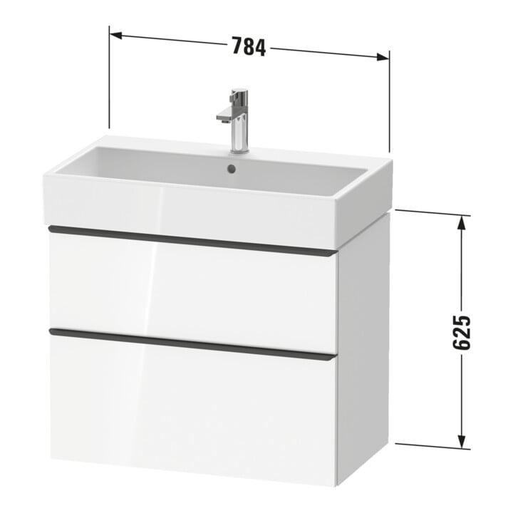 Duravit Waschtischunterschrank D-Neo 78,4x44,2cm, b geb/Bas m, 1 Kast, 1 A