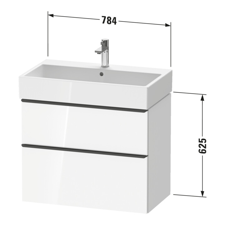 Duravit Waschtischunterschrank D-Neo 78,4x44,2cm, b geb/Gra m, 1 Kast, 1 A