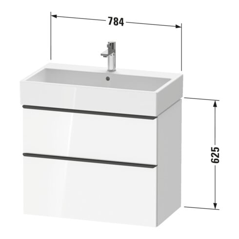 Duravit Waschtischunterschrank D-Neo 78,4x44,2cm, b geb/w m, 1 Kast, 1 Ausz.