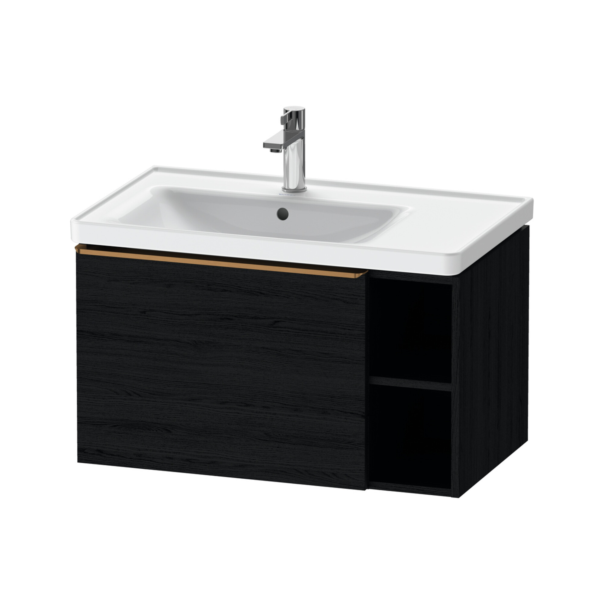Duravit Waschtischunterschrank D-Neo 78,4x45,2cm, 1 A, B L, bron geb/Eiche sw