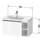 Duravit Waschtischunterschrank D-Neo 78,4x45,2cm, 1 A, B L, bron geb/Eiche sw-5