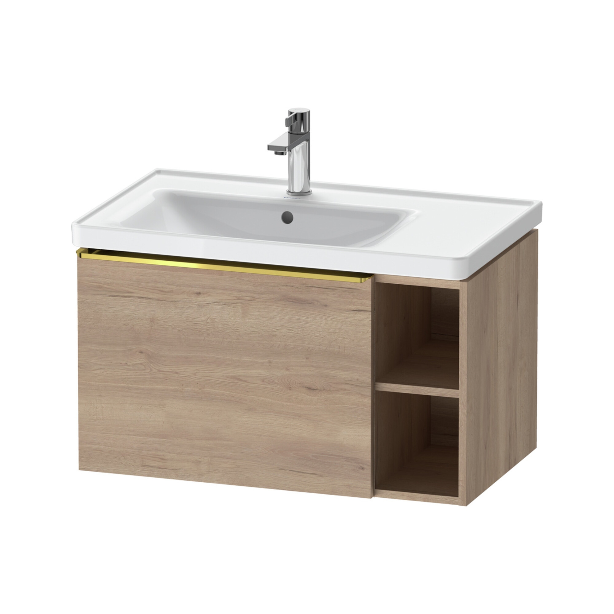 Duravit Waschtischunterschrank D-Neo 78,4x45,2cm, 1 A, B L, g pol/Eiche marm.