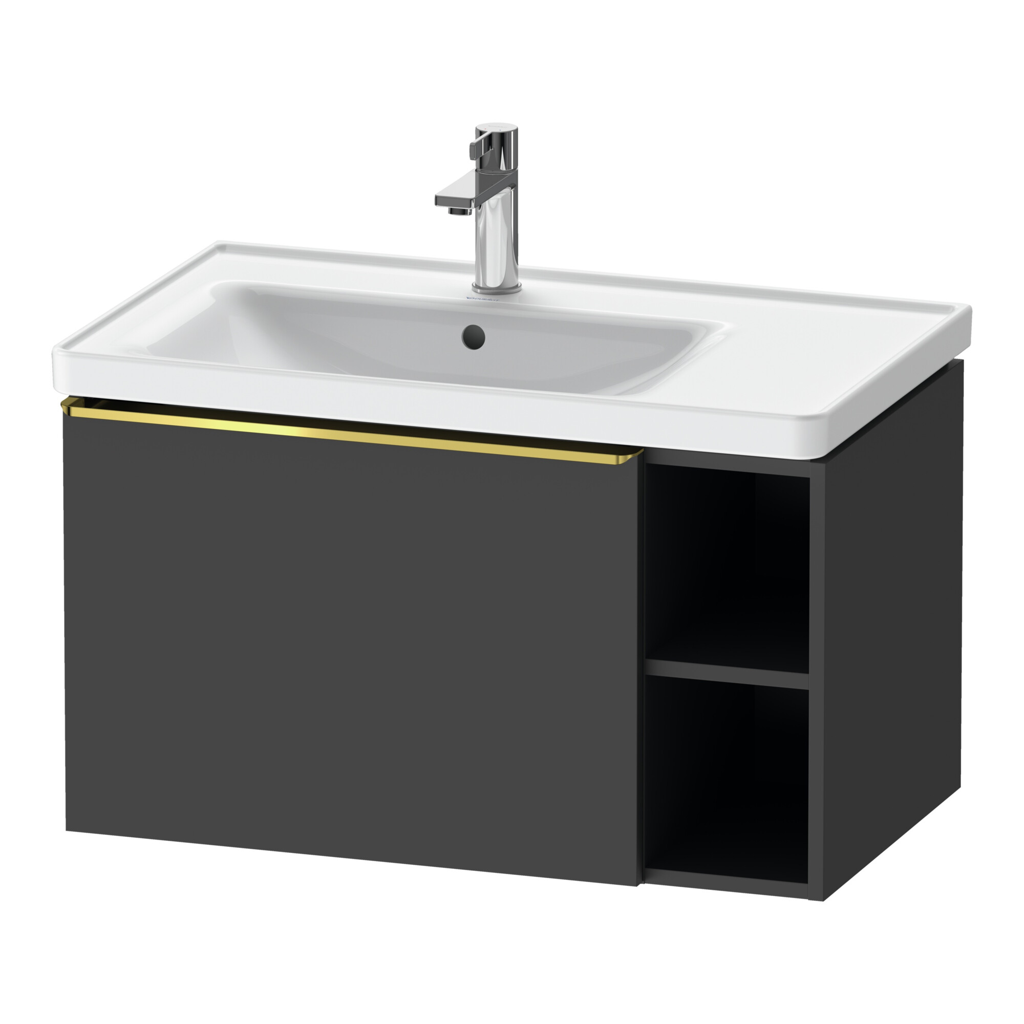Duravit Waschtischunterschrank D-Neo 78,4x45,2cm, 1 A, B L, g pol/Graphit ma
