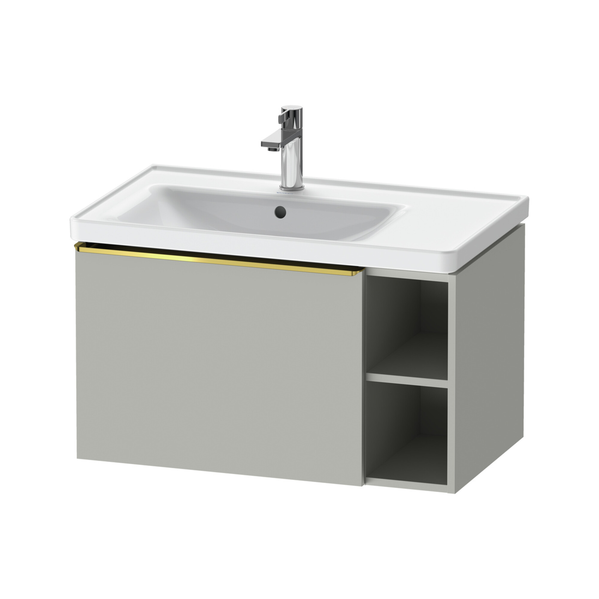 Duravit Waschtischunterschrank D-Neo 78,4x45,2cm, 1 A, B li, gol pol/grau ma