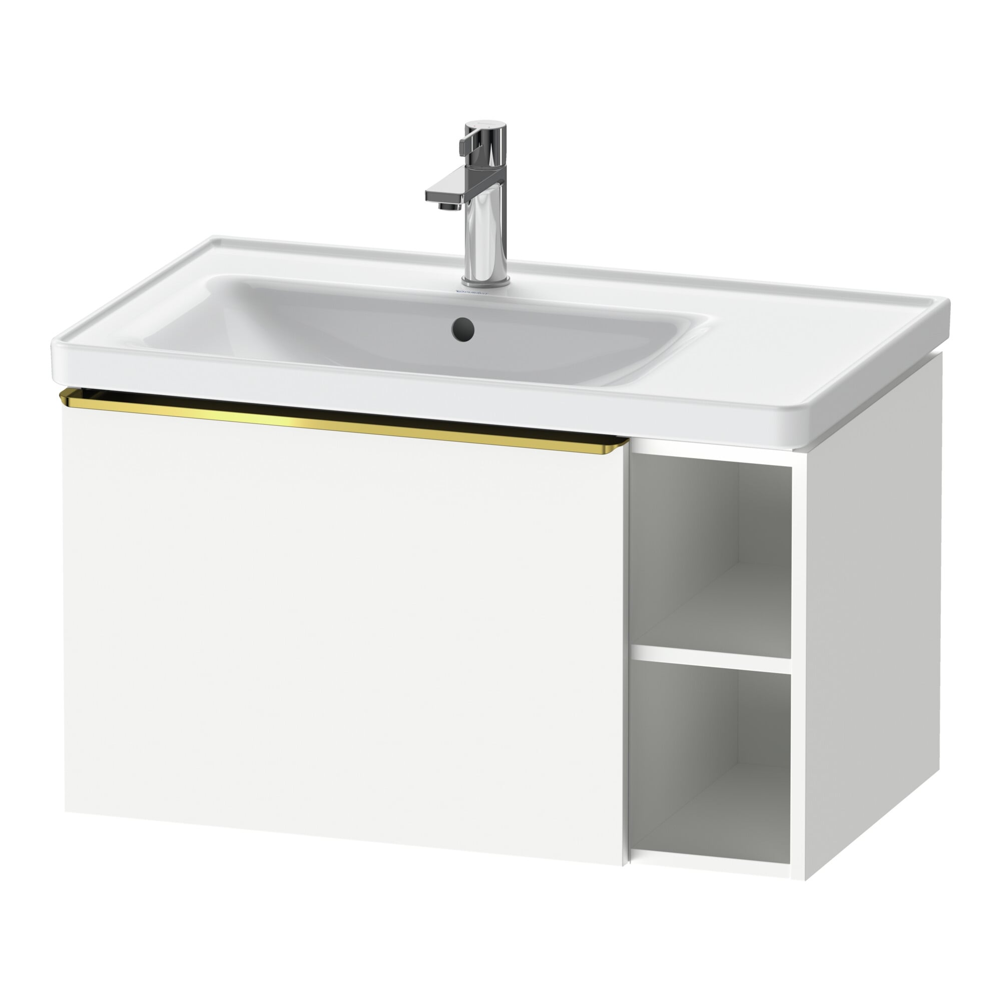 Duravit Waschtischunterschrank D-Neo 78,4x45,2cm, 1 A, B li, gol pol/weiß ma