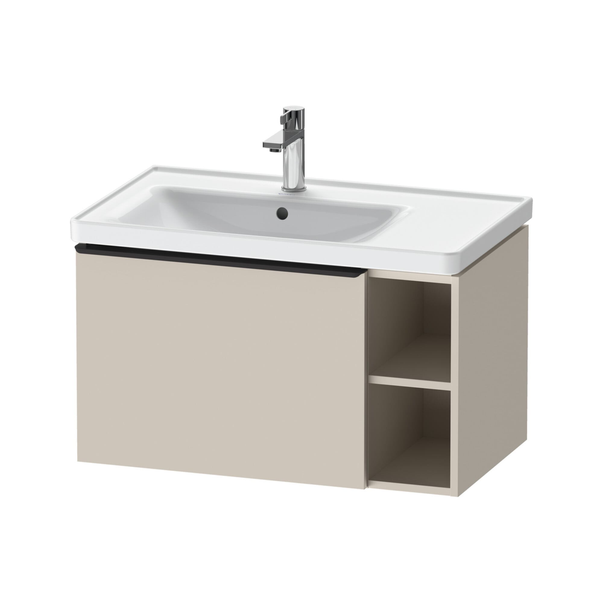 Duravit Waschtischunterschrank D-Neo 78,4x45,2cm, 1 A, B li, schwarz/Taupe ma