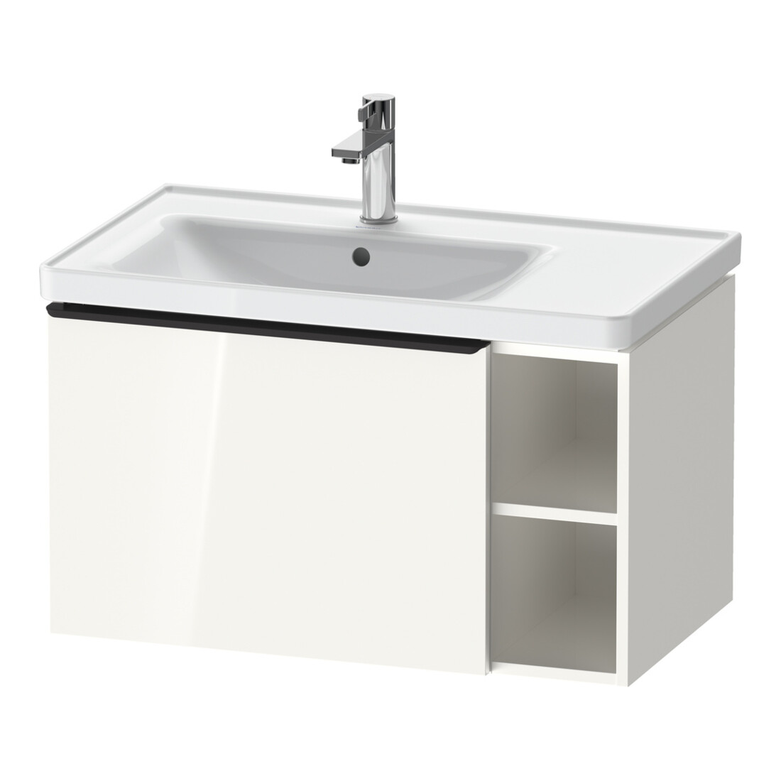 Duravit Waschtischunterschrank D-Neo 78,4x45,2cm, 1 A, B li, schwarz/weiß hgl