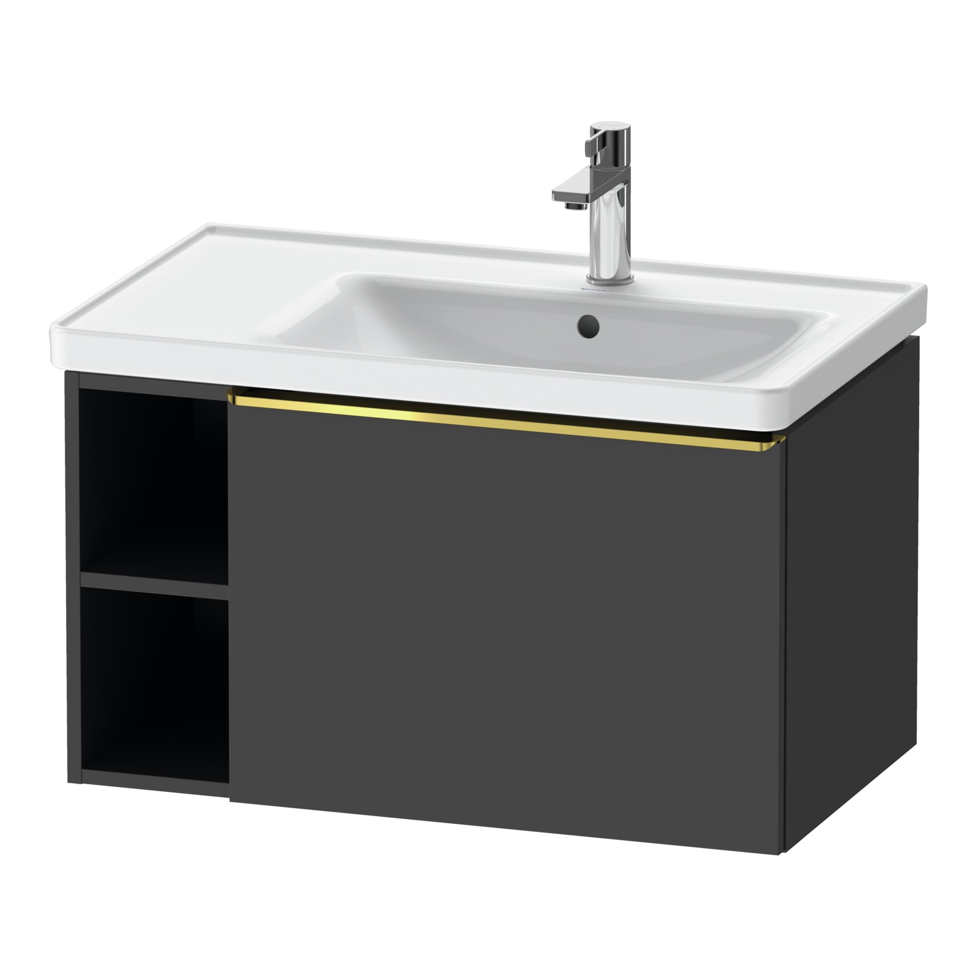 Duravit Waschtischunterschrank D-Neo 78,4x45,2cm, 1 A, B R, g pol/Graphit ma