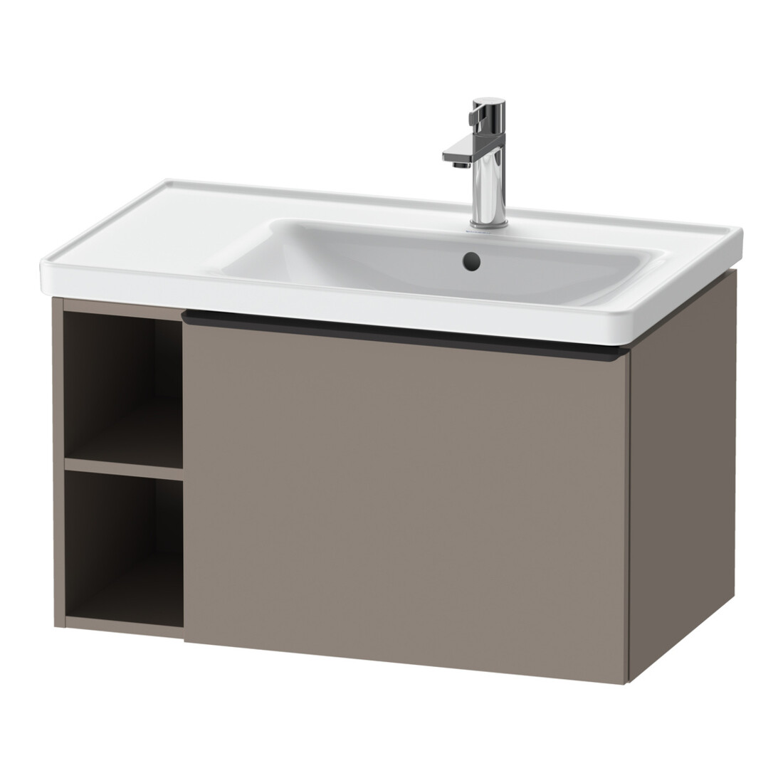 Duravit Waschtischunterschrank D-Neo 78,4x45,2cm, 1 A, B R, schwarz/Basalt ma