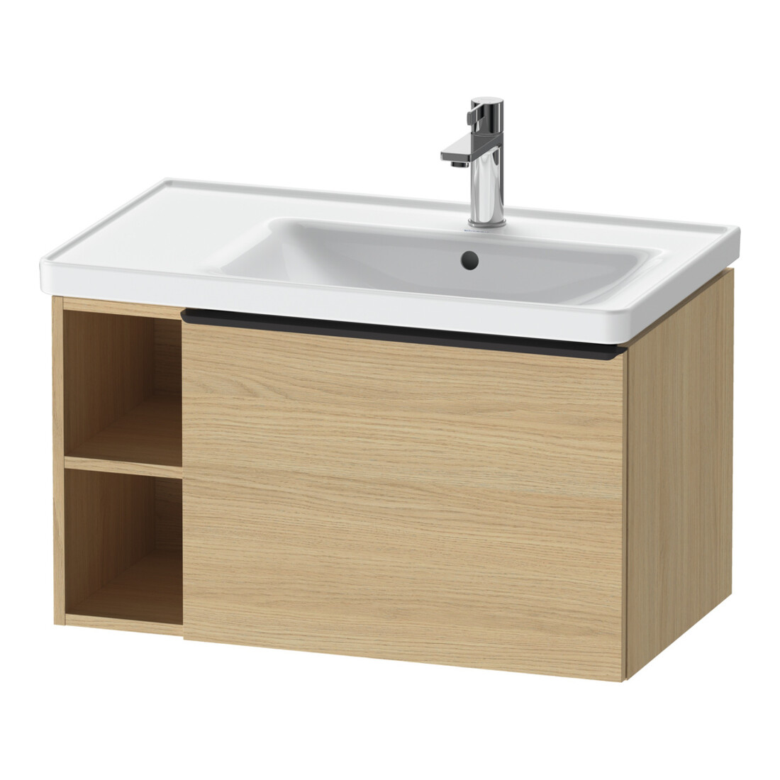 Duravit Waschtischunterschrank D-Neo 78,4x45,2cm, 1 A, B R, schwarz/Eiche Nat