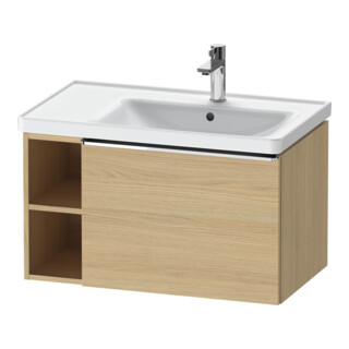 Duravit Waschtischunterschrank D-Neo 78,4x45,2cm, 1 A, B re, chr/Eiche Nat