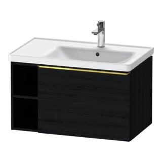 Duravit Waschtischunterschrank D-Neo 78,4x45,2cm, 1 A, B re, gol pol/Eiche sw